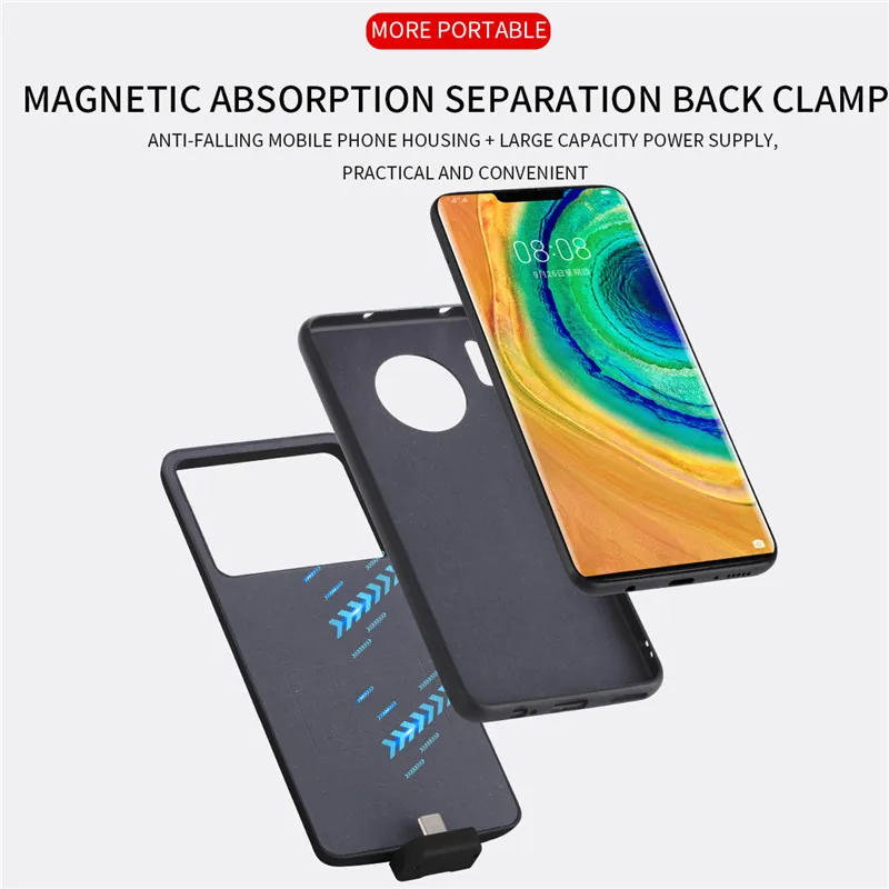 Mate 30 5000 мАч чехол с зажимом на заднюю панель для huawei mate Pro противоударный