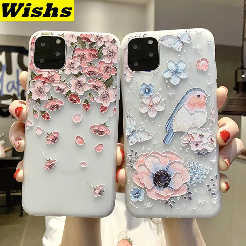 Милый чехол для телефона девочек iPhone 11 в стиле ретро с цветами и листьями Pro MAX XR X XS
