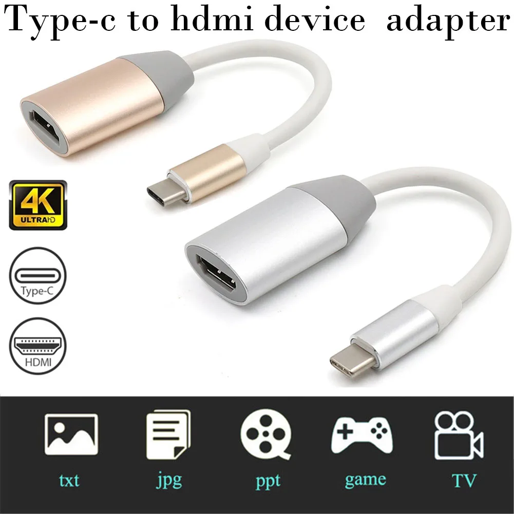 

USB C to HDMI Converter Portable type c Male to HDMI Female Adapter Type-c To HD Device Adapter 4K 30HZ Resolution for Macbook