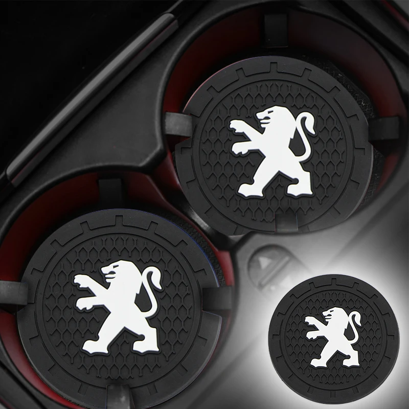 1 шт. эмблема автомобиль подставка слот для стакана воды нескользящий коврик Пежо