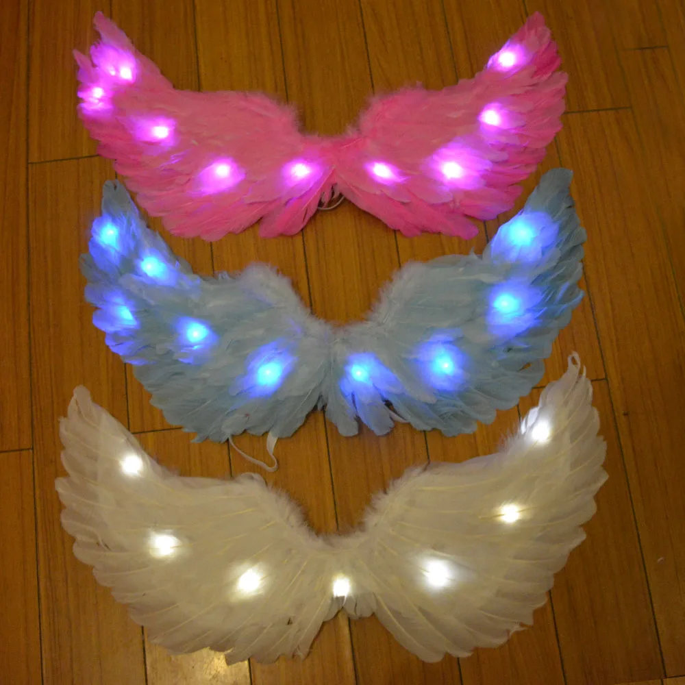 65x35 см светодиодный светящийся светильник ангельские крылья из перьев сказочные