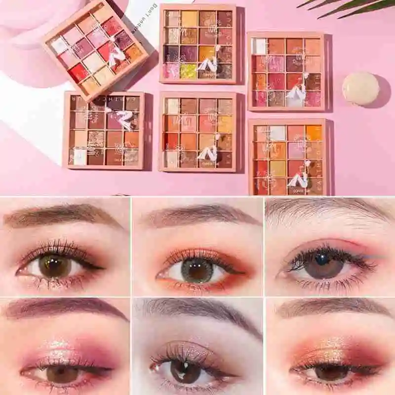 

16 Color Matte Eyeshadow Palette Glitter Eye Shadow Waterproof Long Lasting Make Up Pallet Shimmer Fashion Women Beauty Eyes