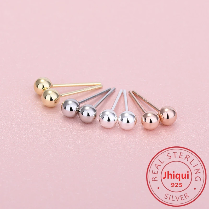 

Серьги-гвоздики в виде серебряного шара для женщин и мужчин, Изящные Ювелирные изделия