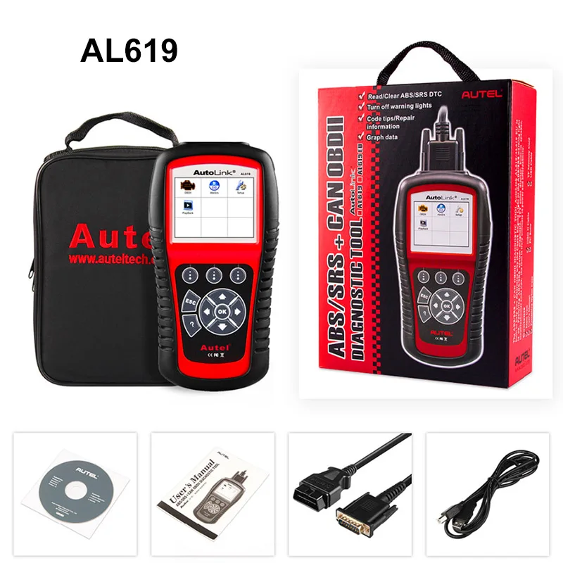 

Autel AutoLink AL519 AL619 OBD2 Scanner Car Diagnostic auto tool Code Reader Automotive Tool EOBD ABS,SRS Automotive Scanner