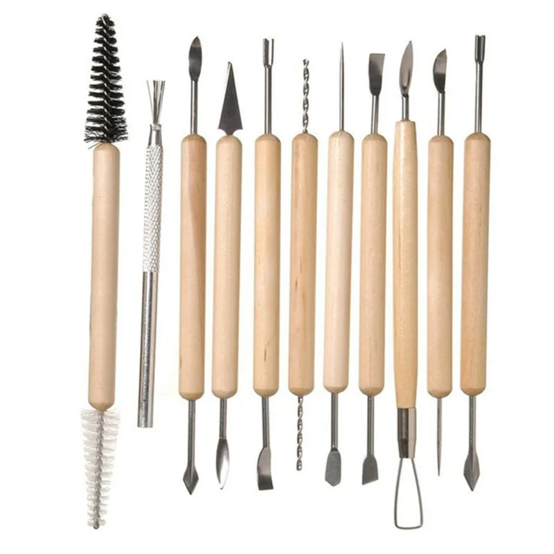 

11pcs Clay Sculpting Kit Sculpt Smoothing Wax Carving Pottery Ceramic Tools Polymer Shapers Modeling Carved Tool Perfect