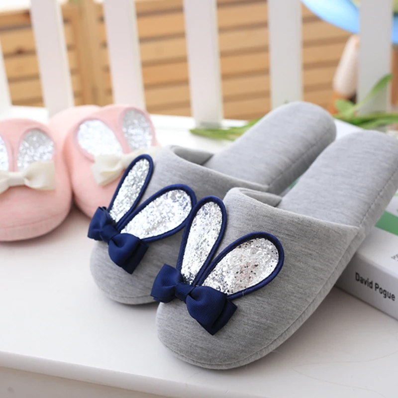 Cartoon indoor warm wool antiskid floor cotton mop winter plush slippers for female couple