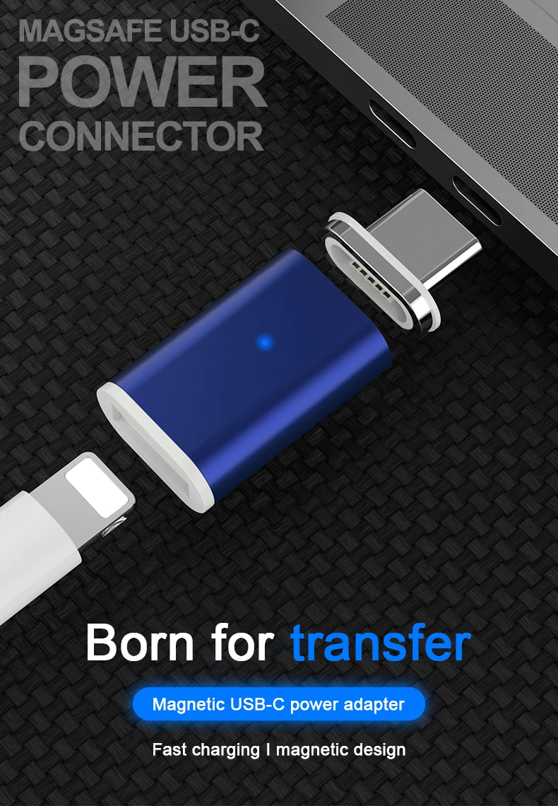 Магнитный USB C адаптер для iPhone XS X XR 8 7 поддержка QC3.0 8 Pin Micro usb type C зарядный разъем адаптер для huawei samsung