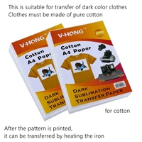 20sheets prevent crack dark heat transfer paper for cotton sublimation t shirt inkjet a4 paper for t shirt