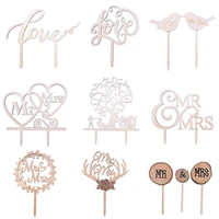 13pcs mr mrs wedding cake topper wooden love cake topper wood letters cake decoration party wedding favors supplies gifts