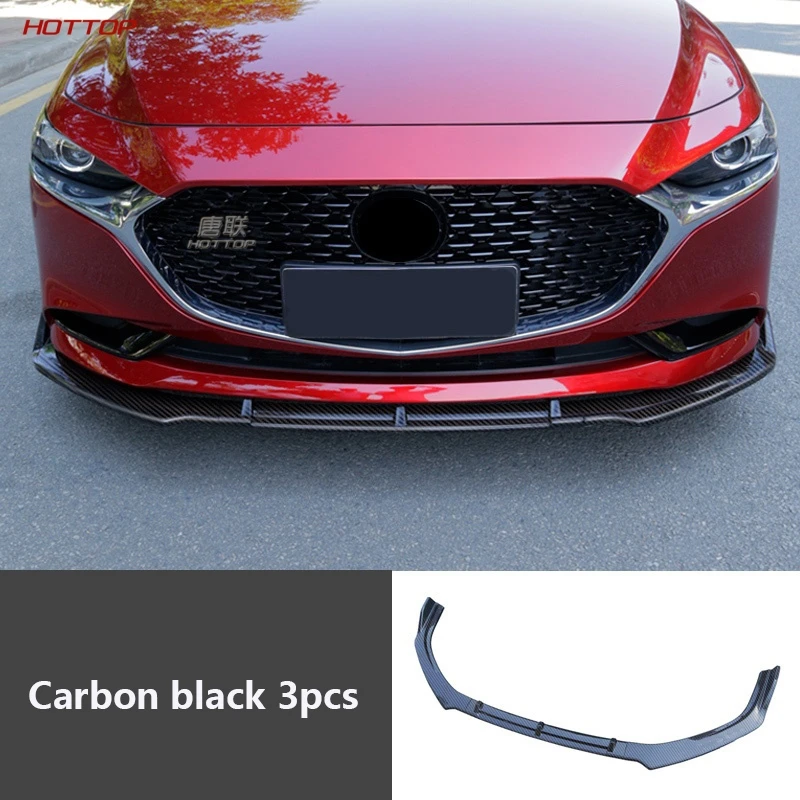 Ярко черный Комплект переднего бампера для губ спойлер 2020 Mazda 3 Sedan Axela Внешние