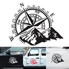 Автомобильная 3D наклейка, декоративная 4x4 компас, роза, навигация, гора, внедорожник, водонепроницаемая самоклеящаяся виниловая наклейка, чехол, автомобильная наклейка