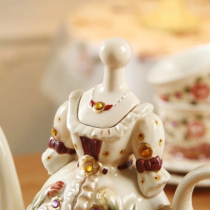 Креативная ручная роспись тисненые розы керамическая кофейная чашка и горшок