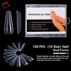 Формы двойные для наращивания ногтей, 120 шт., верхние формы для ногтей, система быстрого наращивания ногтей, гелевая форма, сделай сам, аксессуары для ногтей