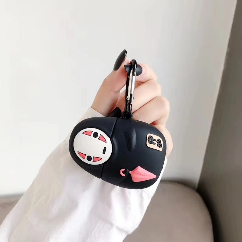 Spirited Away Japanese Anime Kaonashi Bluetooth Wireless EarphoneNo Face Man Faceless Earphone Cases For Apple Airpods 1 2 case
