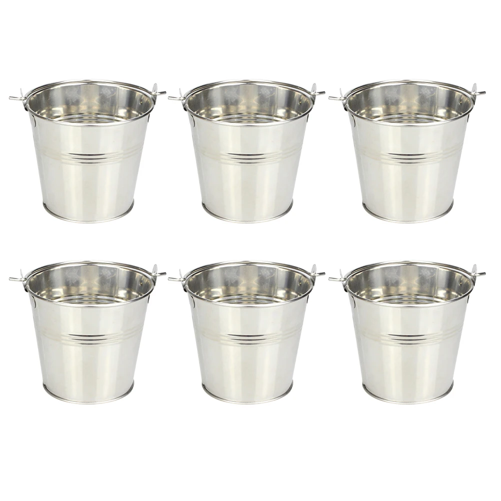 

6 шт., контейнеры для бара Ведерко для закусок s, для жареной курицы, жестяное мини-ведро, для картофеля фри Ведерко для закусок