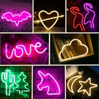 led neon light rainbow wall art sign lights hello bedroom decoration hanging neon lamp home party holiday decor xmas gift