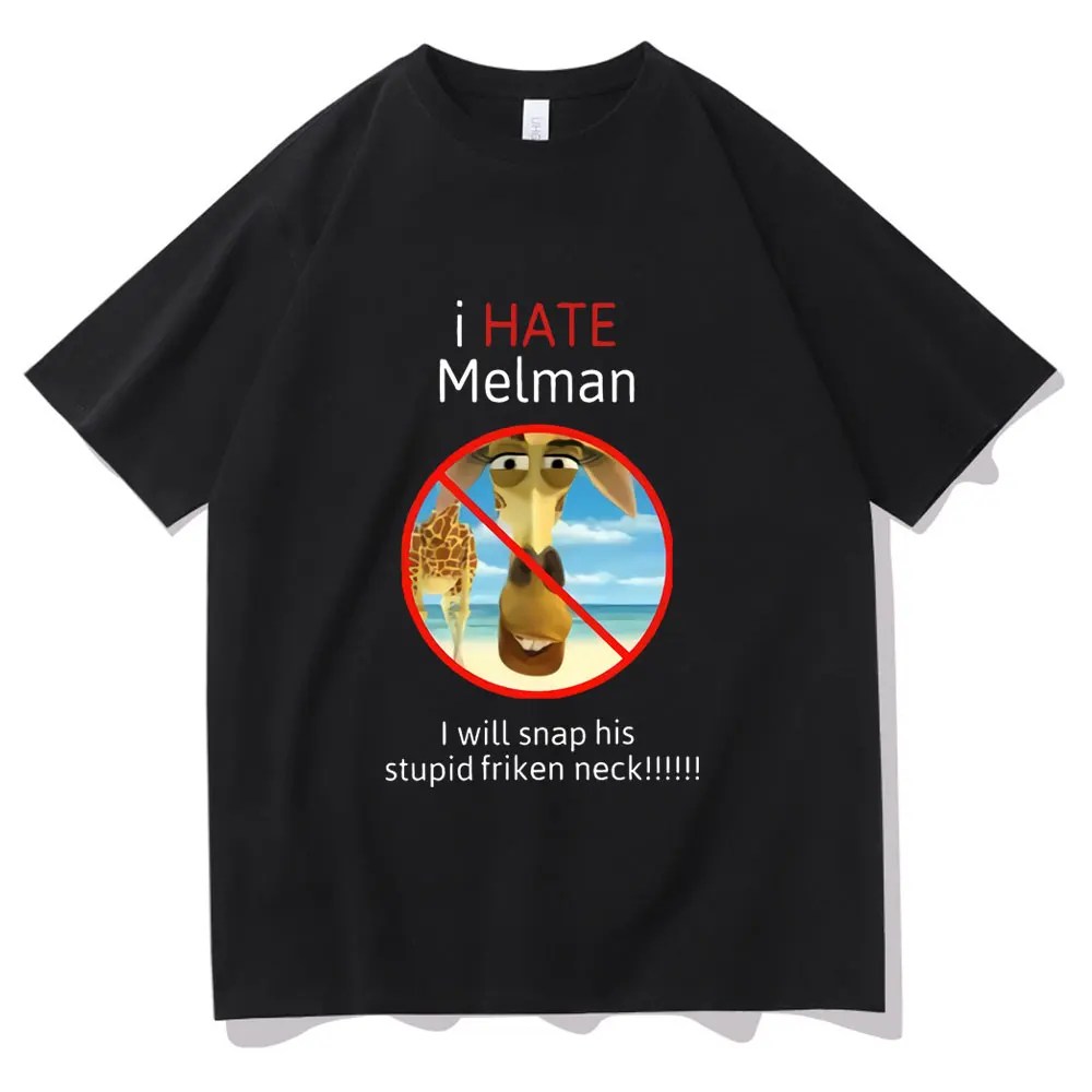 

Мужская Повседневная футболка, топы I Hate Melman, футболка, модная уличная одежда, новая мужская футболка, Лидер продаж, черная, белая футболка с ...
