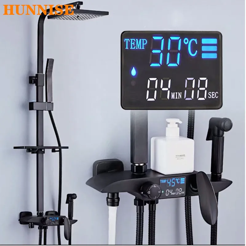 Набор для душа с термостатом роскошная цифровая Душевая система ванной комнаты
