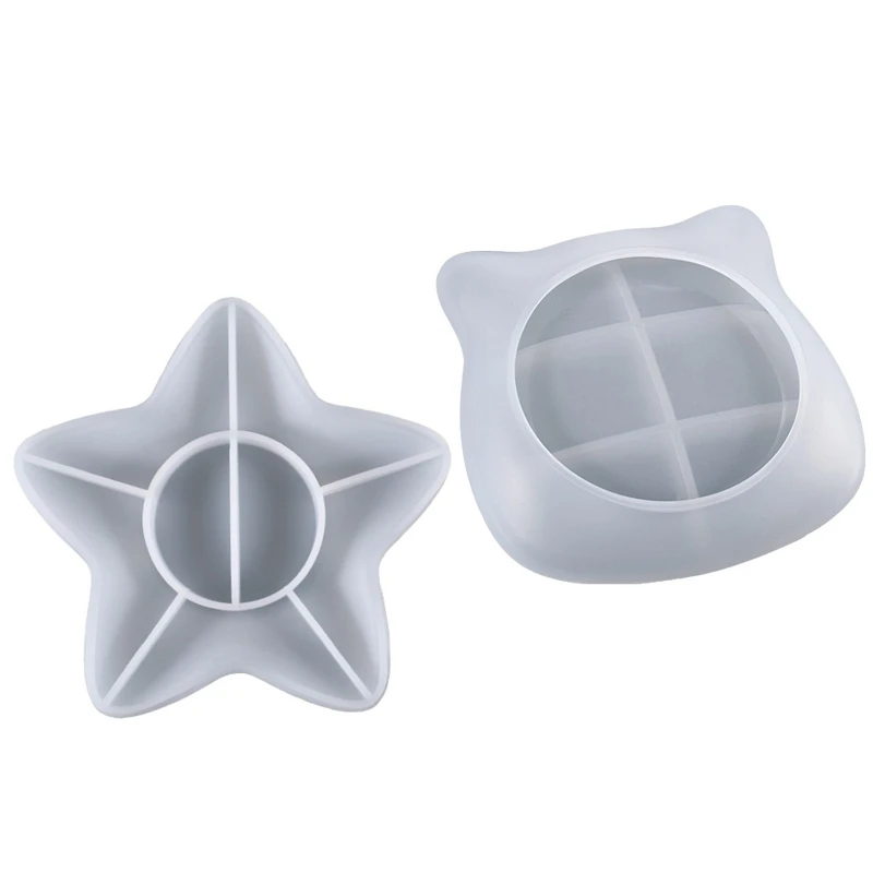

2Pcs Diy Dish Resin Molds Star Storage Tray Mould Silicone Agate Coaster Molds Glossy Coaster Molds for Making DIY Craft