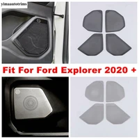 door speaker audio sound loudspeaker cover trim for ford explorer 2020 2022 black silver stainless steel interior accessories