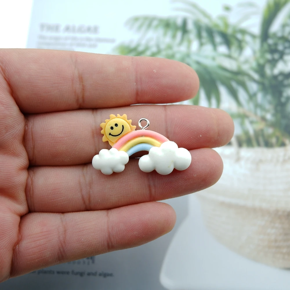 10 шт./упак. радужная полимерная серьга подвески для сережек браслетов подвесок