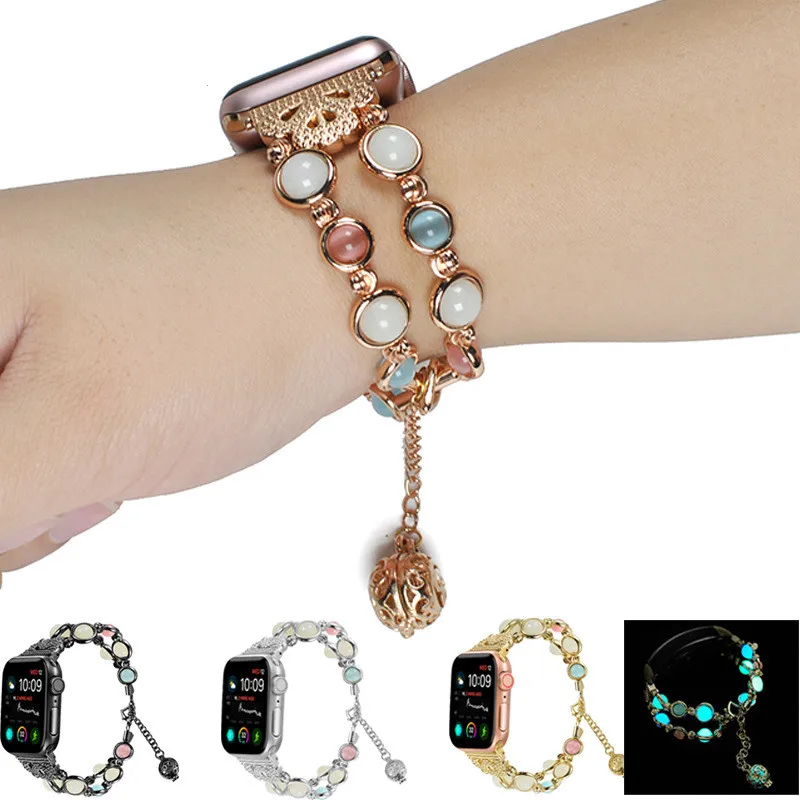 Новый дизайн бусы колье бисер браслет ремешок для наручных часов Apple Watch Series 5 4 3 2 1