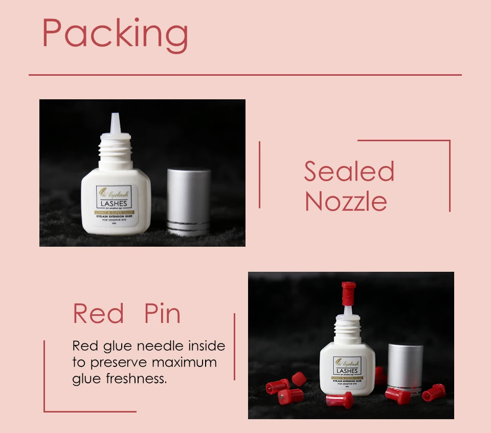 hieyelash 5ml Eyelash Extension Glue Private Label 2S Fast Drying Strong Adhesive Professional Glue For Grafted False Eyelashes