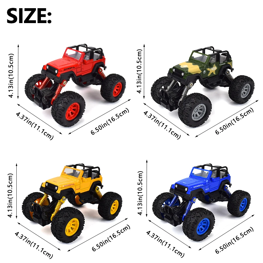 Alloy Diecast Climbing Off Road Car Toys for Children Jeeps Wrangler Vehicles Desert Buggy Inertial Model Toy Gifts Boys | Игрушки и