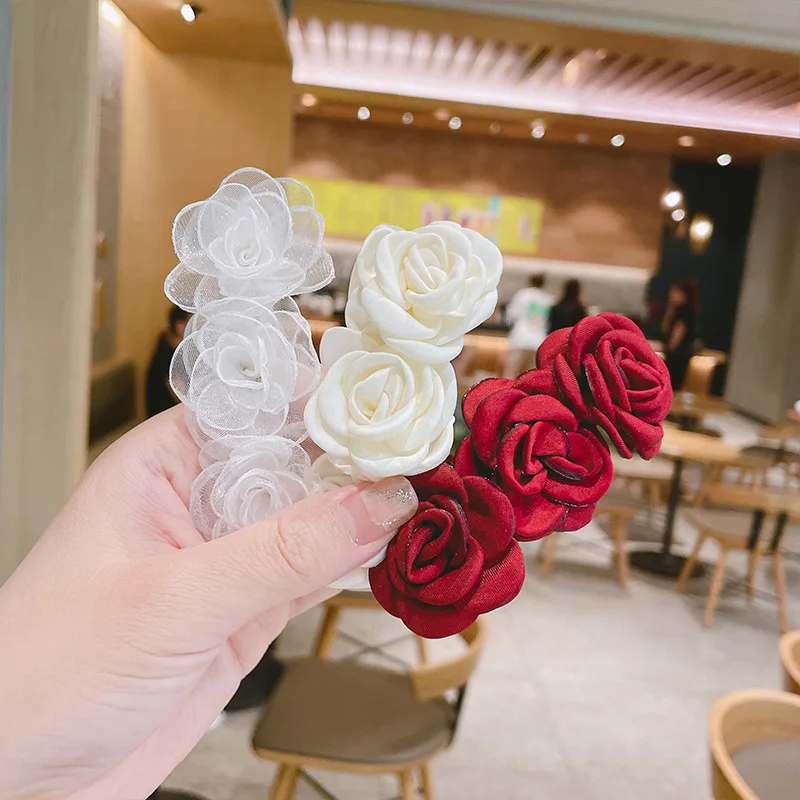 

Women's Hair Clips Rose Hairpins Casual Headdress Duckbill-Clips Sweet Hair Accessories Barrettes Elegant Hair Clamps Headgear