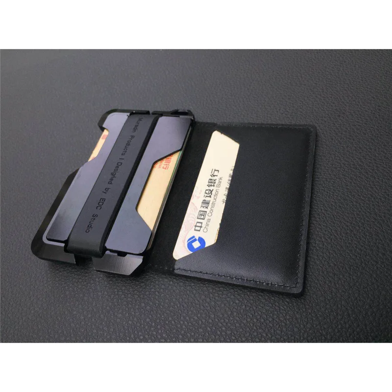 ZOVYVOL RFID смарт-кошелек блокирующий кошелек для карт из натуральной кожи для Безопасности Путешествий Держатель для паспорта винтажный Алюминиевый футляр для карт памяти - Цвет: Crazy Black HC-D02