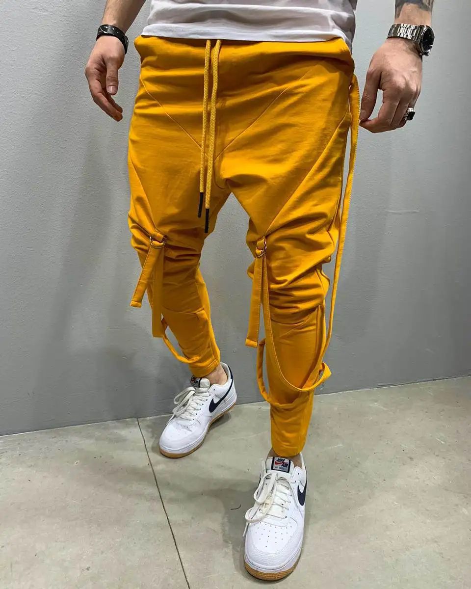 

Autumn and winter 2020 men's leisure sports pants personalized hip hop fitness ankle sports pants