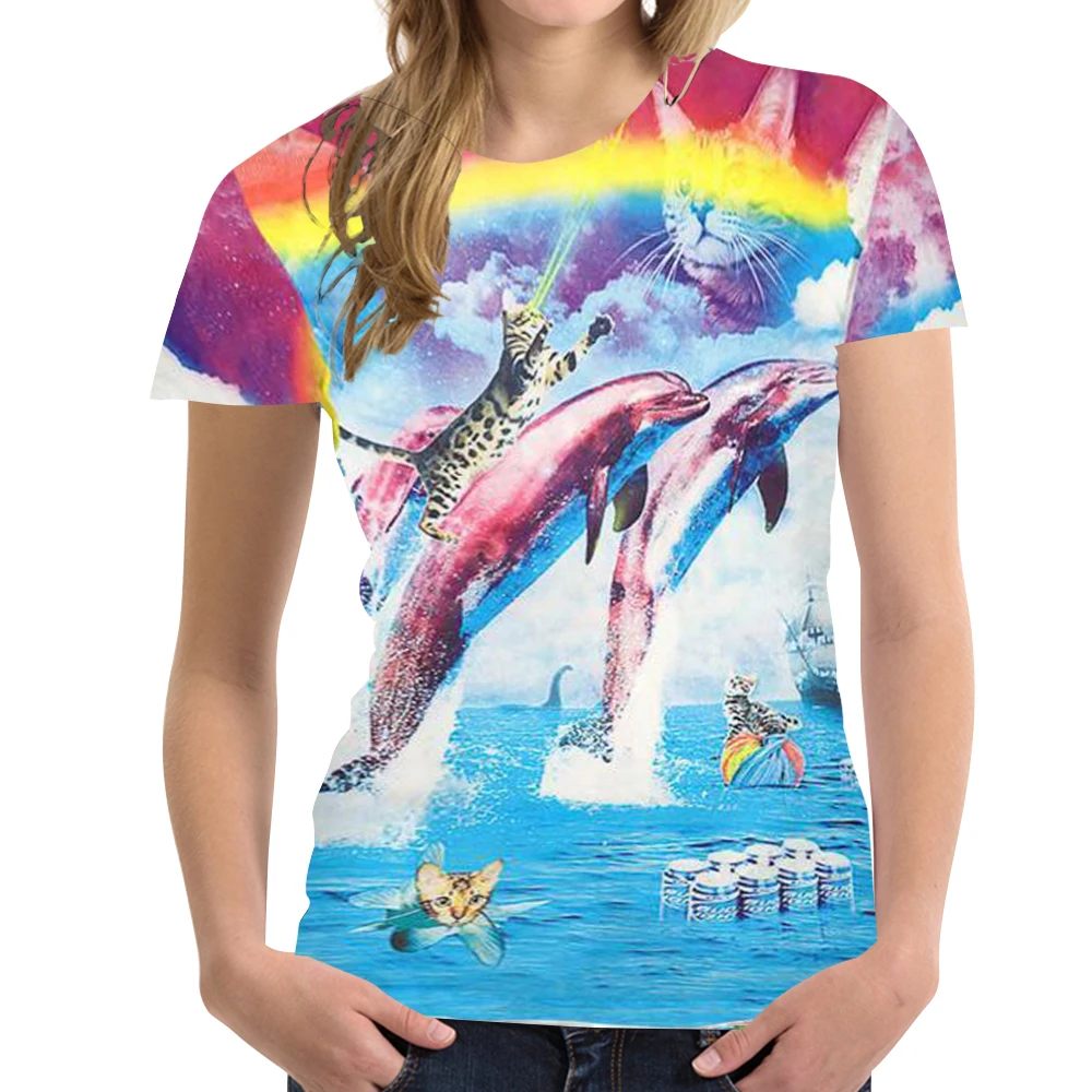 

2022 New Lovely Animals Pattern Woman T-shirt Casual Tops Summer Fashion 3dt-shirts Female O-neck Shirt Plus Size Streetwear