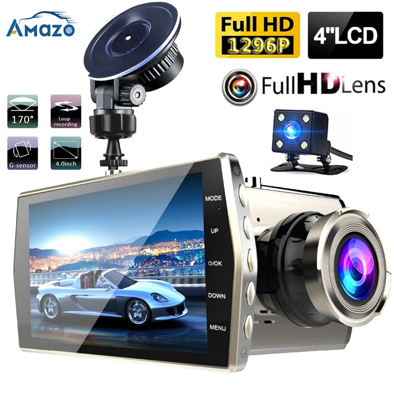 Автомобильный видеорегистратор камера заднего вида двойная видео 1080P Full HD 4