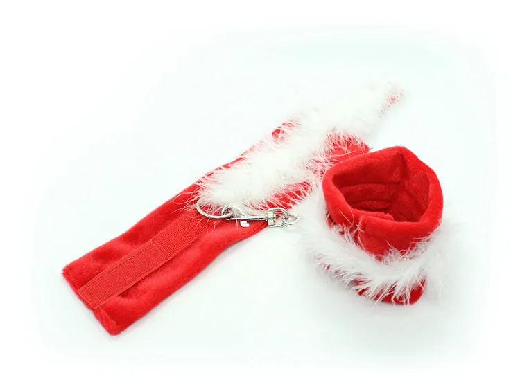 Секс-игрушки плюшевые красные на липучке эротические наручники бандаж Пряжка