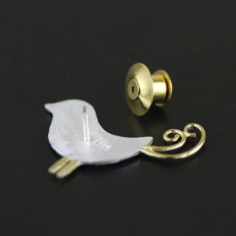 INATURE 925 пробы Серебряная забавная птица брошь булавки для женщин животное