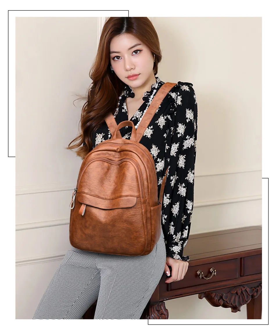Женский кожаный рюкзак женский рюкзак для путешествий mochila feminina sac a dos femme школьные рюкзаки для подростков девочек опрятная сумка на плечо