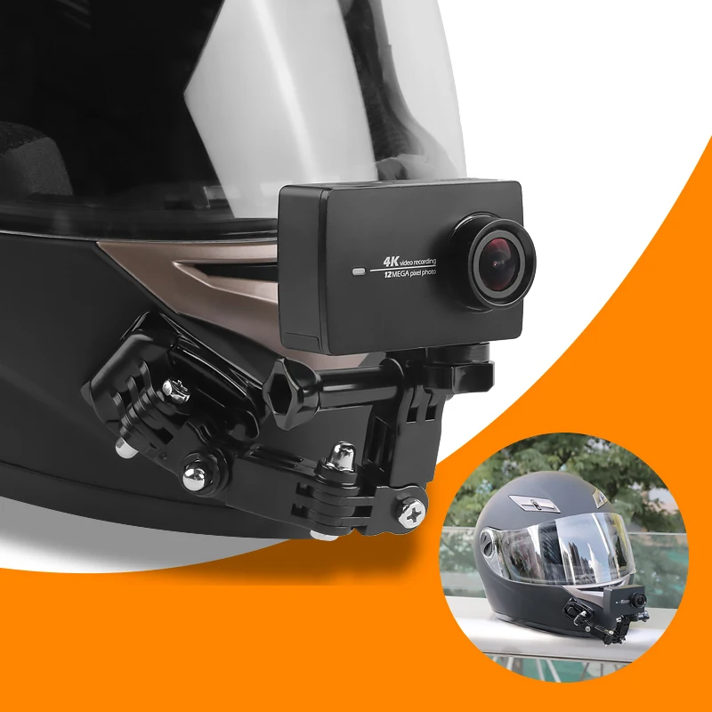 Мотоциклетный шлем подбородок Кронштейн arm Gopro аксессуары 4 способа Поворотная Кнопка крепление Go Pro Hero 4 5 6 7 SJCAM SJ4000 eken H9 H9R