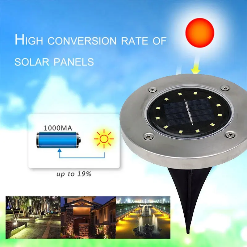 1pcs 12 LED Buried Light Ground Lamp Eco-Friendly Solar Power Path Way Street Outdoor Landscape for Garden | Лампы и освещение