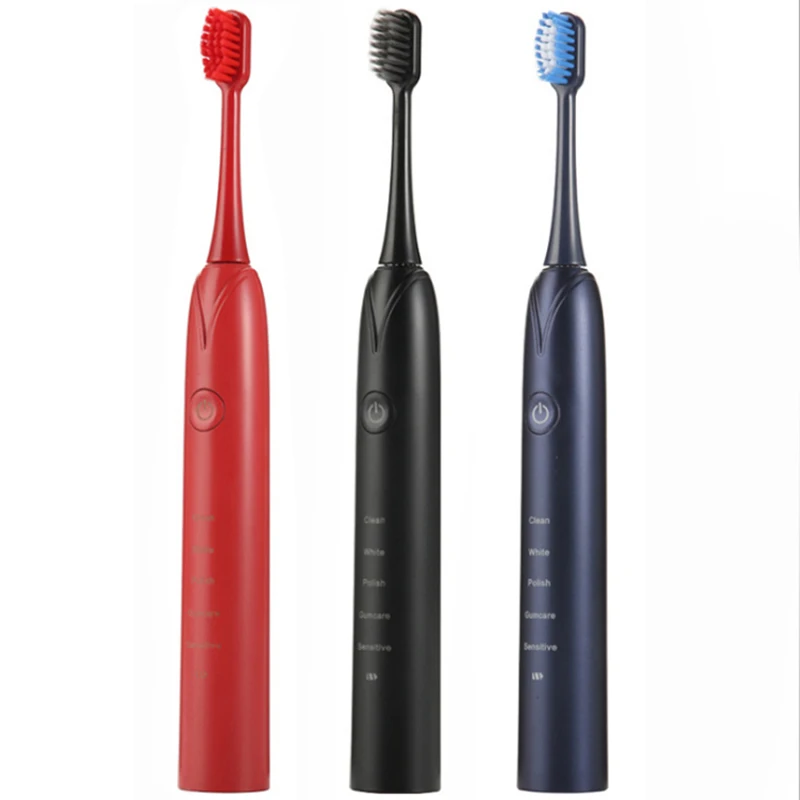 

Electric Toothbrush 3 Replacement Brush Heads Battery Sonic Teeth Waterproof Deep Cleaning Included Soft-Bristle