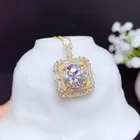 Супер большой 5ct Муассанит, Супер популярные стили, ожерелья, женская вечеринка. Чистое Серебро 925 пробы
