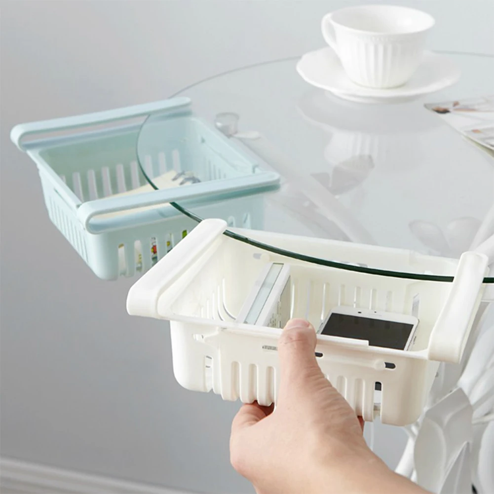 

Fridge Spacer Holder Container Adjustable Fresh Spacer Basket Refrigerator Storage Rack Plastic Pull-Out Food Organizer Drawer
