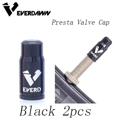 black presta 2pcs 1 пара 5 цветов дорожное колесо горного велосипеда покрытый протектор Schrader французская шина пылезащитный велосипедный колпачок на клапан PRESTA пылезащитный чехол - Цвет: black presta 2pcs