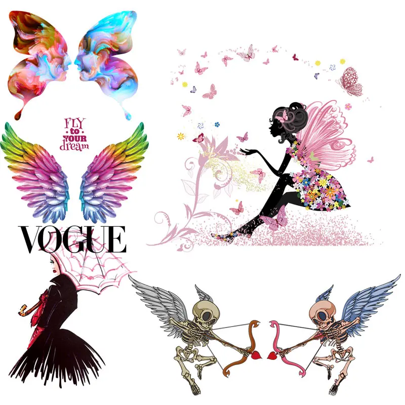 Полосы для девочек термочувствительные патчи термо-Стикеры для одежды на одежде приклеенные железные частички для одежды цветок аппликация «сделай сам» наклейки для крыла