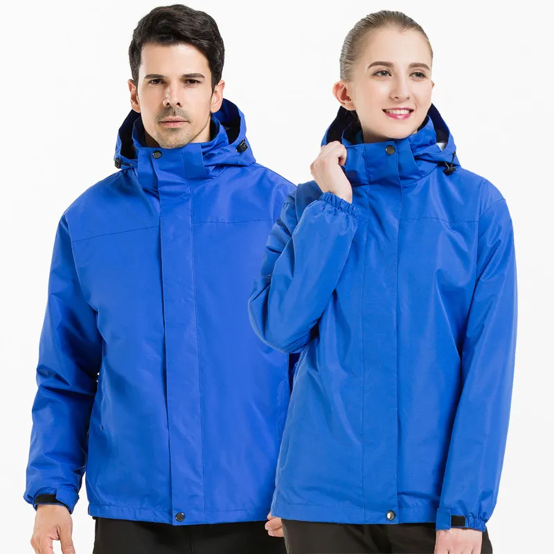 

Autumn Winter hiking jacket detachable inner layer plus velvet warm waterproof Warm coat camping trekking women men ski jacket
