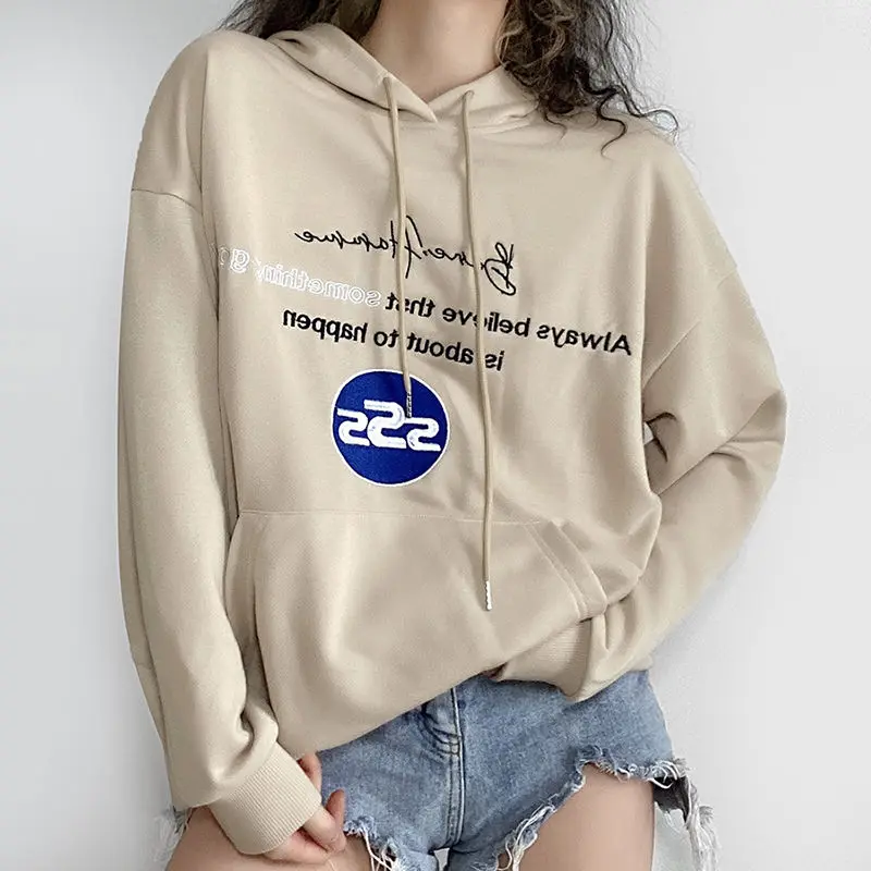 

Осень-зима 2021, женские топы с длинным рукавом в европейском стиле, свободные повседневные милые пуловеры с капюшоном и надписью y2k