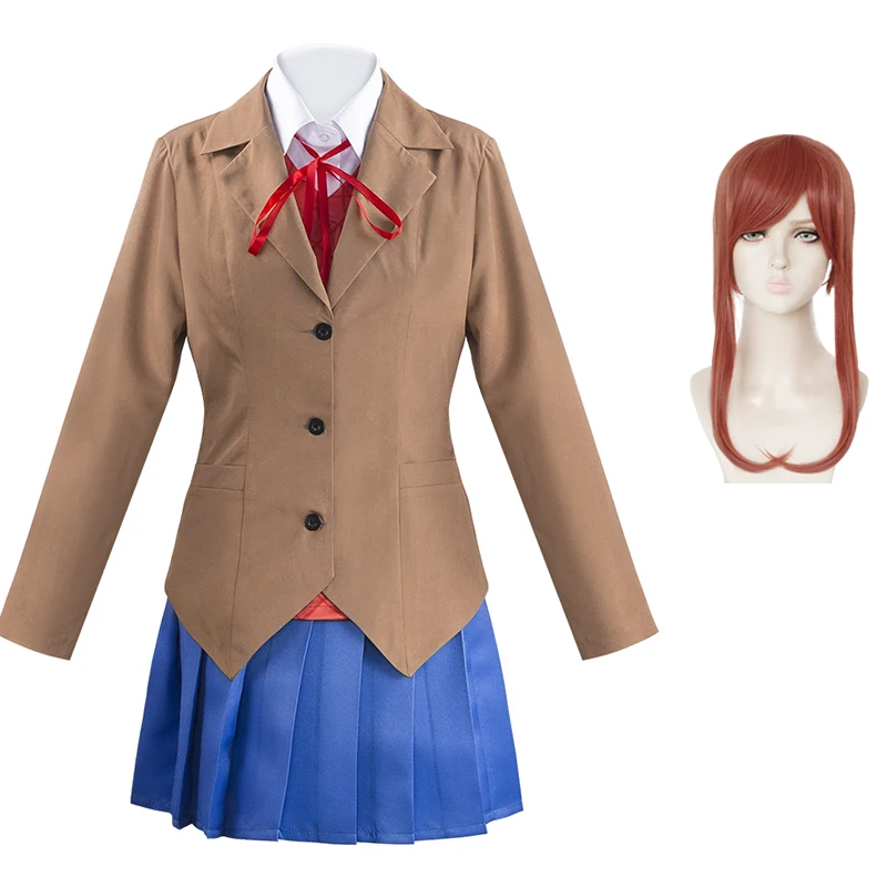 

Doki Literature Club Monika Sayori Yuri Natsuki, костюм для косплея, школьная форма, костюм для девочек