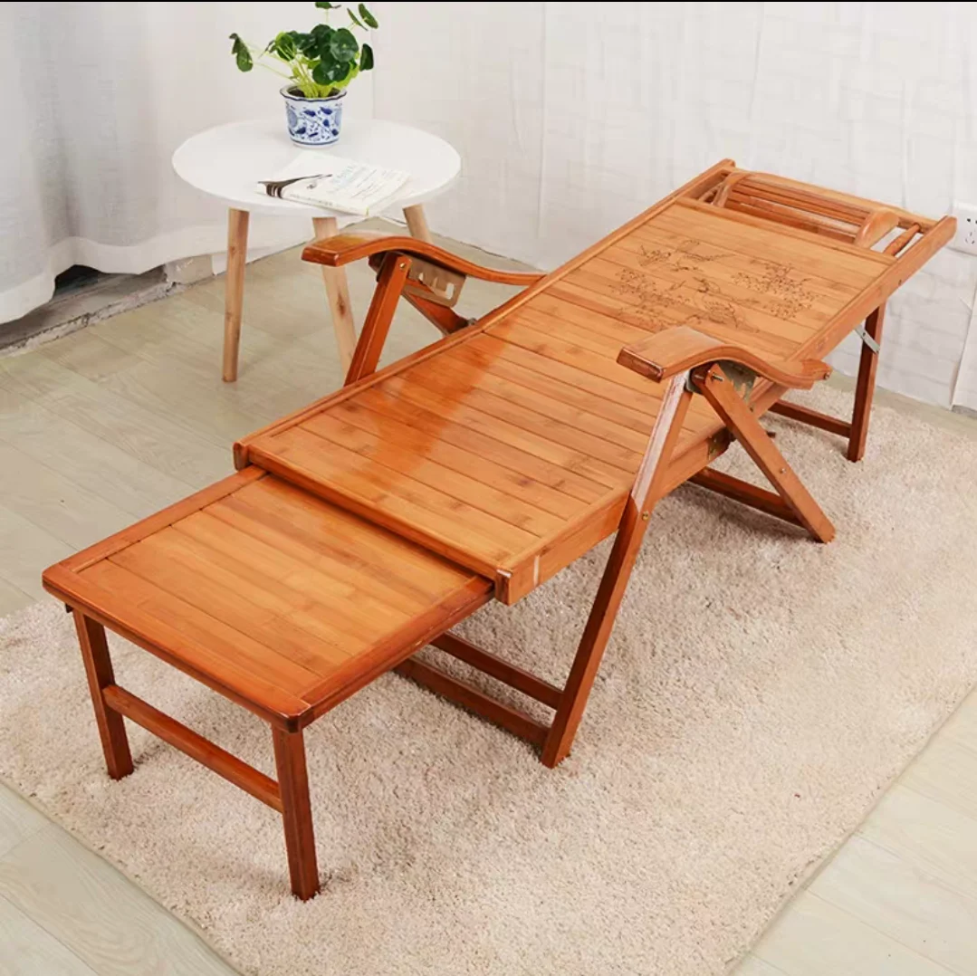 Складной стул бамбуковый лежак Офисная кровать для ланча многофункциональное