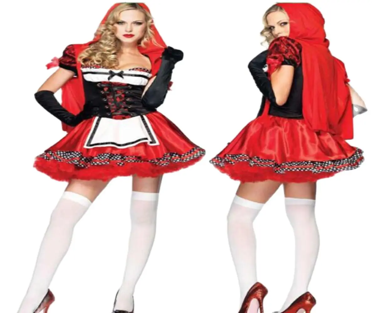 

Party Nightclub Queen Little Red Riding Hood Costume Adult Cosplay Dress
