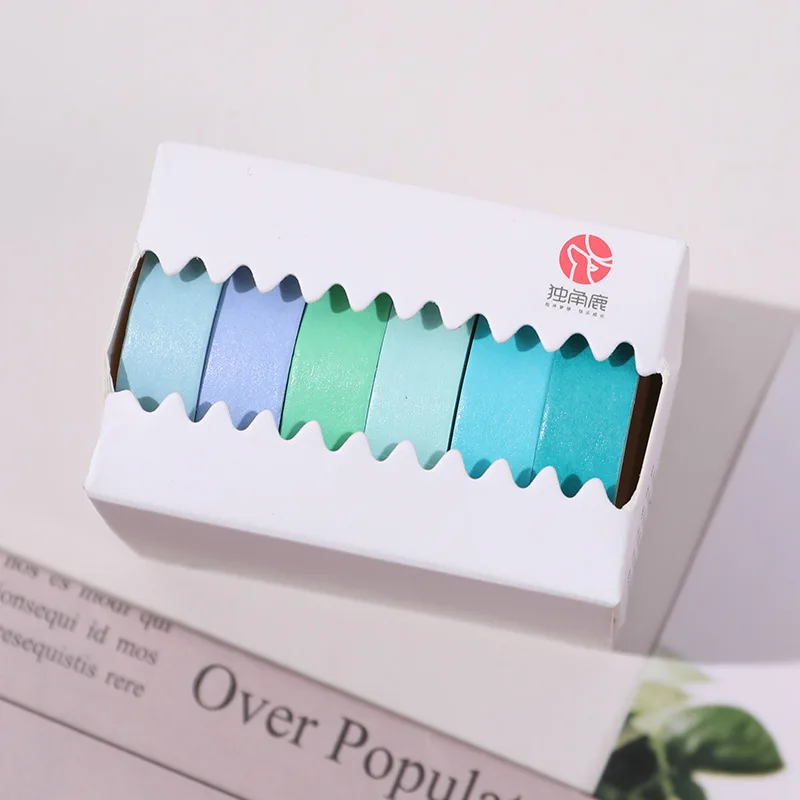 

6 Pcs/Lot Cute Rainbow Masking Washi Tape Kawaii Autumn Decorative Adhesive Tape Scrapbooking Label Sticker Diary Stationery