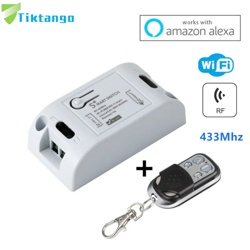 Умный переключатель Tiktango RF Wi-Fi 433 МГц 2200 Вт для самостоятельной сборки IOS |